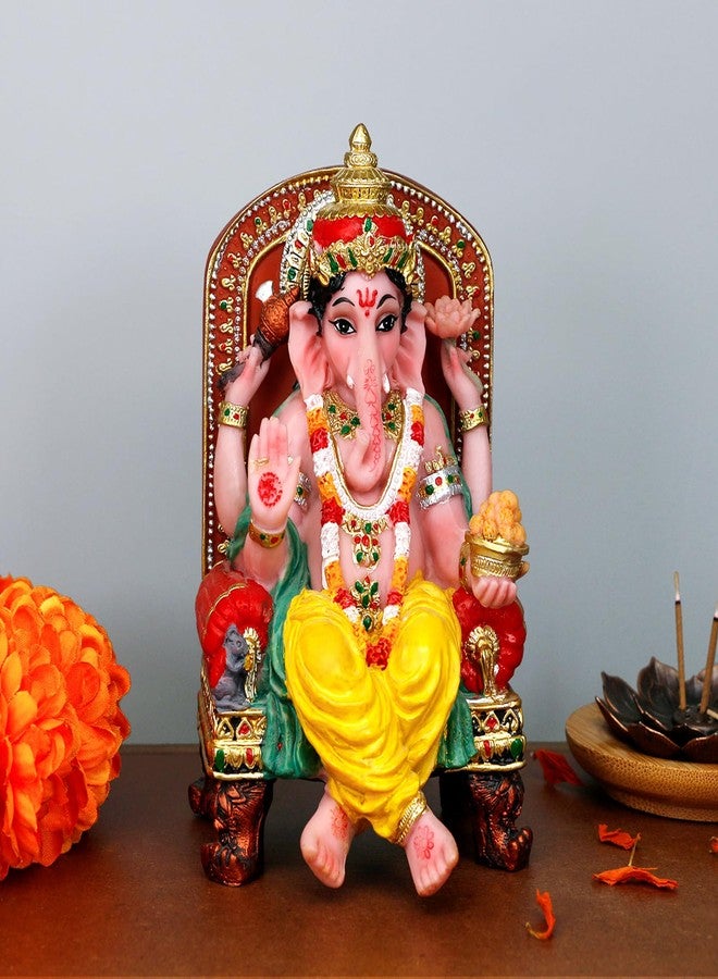 BangBangDa Hindu God Lord Ganesha Statue - 5.1" H Ganesh Idol Figurine Diwali Gifts Birthday Father’s Day for Indian Family Friends People Home Temple Mandir Altar Pooja Item - Image 2